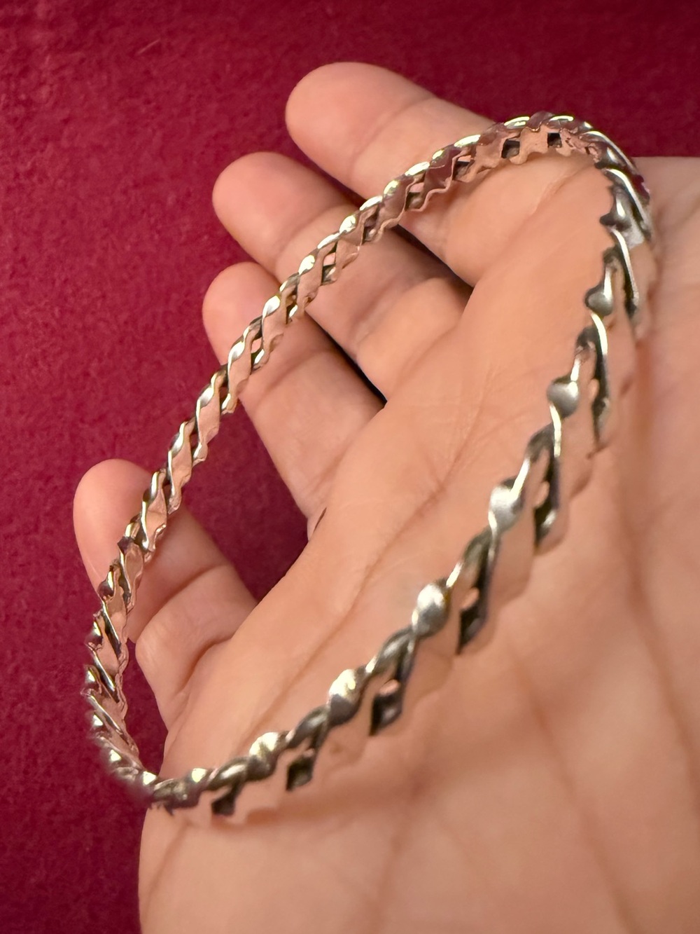 Taxco Silver Twisted Link Bangle